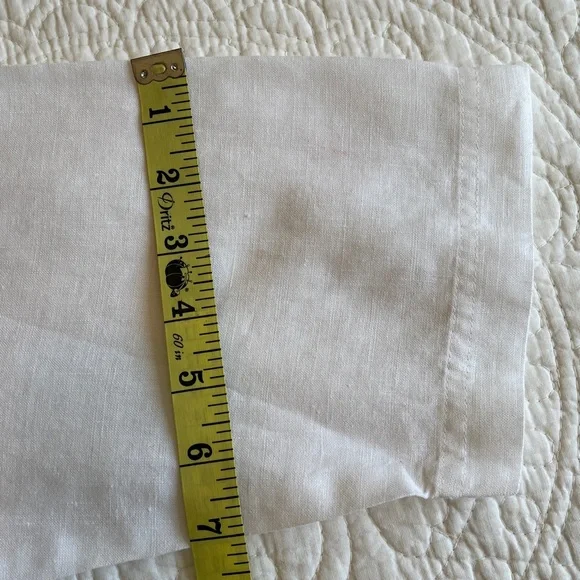 100% Linen Tunic Shirt Jacket Embroidered Flamingo Palm Women’s XL White Preppy - Picture 14 of 15